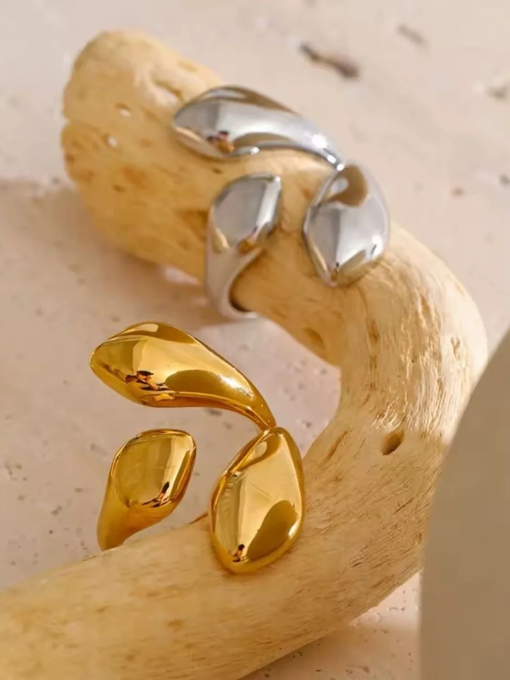 Polished Silver Sculptural Ring